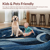 Ultra Soft Area Rug, Non Slip, Stain Resistant, Washable Area Rugs for Living Room, Bedroom, Mystic Kraken Sea Beast Carpet(Blue)