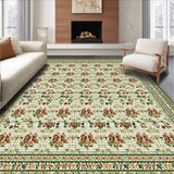 Ultra Soft Area Rug, Non Slip, Stain Resistant, Washable Area Rugs for Living Room, Bedroom, Boho Olive Green Living Room Washable Rug(Beige)