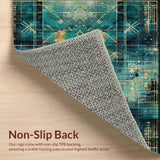 Ultra Soft Area Rug, Non Slip, Stain Resistant, Washable Area Rugs for Living Room, Bedroom, Boho Bow Decor Rug(Blue)