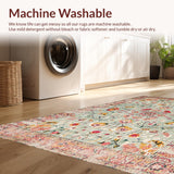 Ultra Soft Area Rug, Non Slip, Stain Resistant, Washable Area Rugs for Living Room, Bedroom, Chic Boho Nature-Inspired Design(Beige)