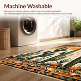 Ultra Soft Area Rug, Non Slip, Stain Resistant, Washable Area Rugs for Living Room, Bedroom, Whimsical Cactus Rainbow Aesthetic(Orange)