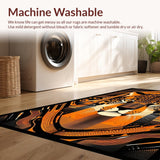 Ultra Soft Area Rug, Non Slip, Stain Resistant, Washable Area Rugs for Living Room, Bedroom, Eclectic Modern Nature Motif(Orange)