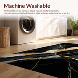 Ultra Soft Area Rug, Non Slip, Stain Resistant, Washable Area Rugs for Living Room, Bedroom, Sophisticated Mixed Texture Arrangement(Black)