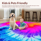 Ultra Soft Area Rug, Non Slip, Stain Resistant, Washable Area Rugs for Living Room, Bedroom, Colorful Fluffy Modern Artistry(Pink)
