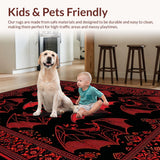 Ultra Soft Area Rug, Non Slip, Stain Resistant, Washable Area Rugs for Living Room, Bedroom, Gothic Silhouette Bat Aesthetic(Black)
