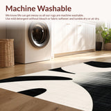 Ultra Soft Area Rug, Non Slip, Stain Resistant, Washable Area Rugs for Living Room, Bedroom, Elegant Black & White Striped Area Rug:  Modern Doormat Design(Black)