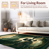 Ultra Soft Area Rug, Non Slip, Stain Resistant, Washable Area Rugs for Living Room, Bedroom, Charming Wildlife Motif Cabin Flair(Brown)