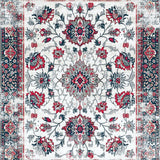 Ultra Soft Area Rug, Non Slip, Stain Resistant, Washable Area Rugs for Living Room, Bedroom, Luxurious Geometric Grey Composition(White)