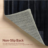Ultra Soft Area Rug, Non Slip, Stain Resistant, Washable Area Rugs for Living Room, Bedroom, Stylish Geometric Minimalist Aesthetic(Black)