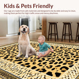 Ultra Soft Area Rug, Non Slip, Stain Resistant, Washable Area Rugs for Living Room, Bedroom, Minimalist Earthy Animal Style(Beige)