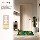 Ultra Soft Area Rug, Non Slip, Stain Resistant, Washable Area Rugs for Living Room, Bedroom, Dynamic Abstract Animal Pattern(Green)