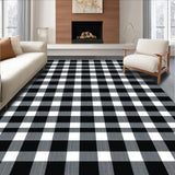 Sophisticated Black and White Tiled Look(Black)