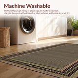 Ultra Soft Area Rug, Non Slip, Stain Resistant, Washable Area Rugs for Living Room, Bedroom, Vibrant Playful Nature Motif(Brown)