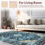 Chic Retro Blue Patterned Motif(Blue)