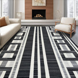 Ultra Soft Area Rug, Non Slip, Stain Resistant, Washable Area Rugs for Living Room, Bedroom, Vibrant Abstract Patterned Appeal(Black)