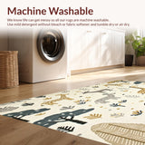 Ultra Soft Area Rug, Non Slip, Stain Resistant, Washable Area Rugs for Living Room, Bedroom, Charming Animal Themed Area Suitable for Boys Play Spaces(Beige)