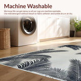Ultra Soft Area Rug, Non Slip, Stain Resistant, Washable Area Rugs for Living Room, Bedroom, Textured Black and White Lattice Design(Beige)