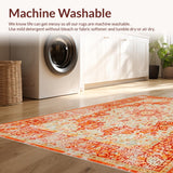 Ultra Soft Area Rug, Non Slip, Stain Resistant, Washable Area Rugs for Living Room, Bedroom, Cozy Whimsical Geometric Arrangement(Orange)