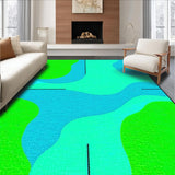 Ultra Soft Area Rug, Non Slip, Stain Resistant, Washable Area Rugs for Living Room, Bedroom, Dynamic Circular Symmetry Concept(Green)