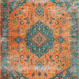 Ultra Soft Area Rug, Non Slip, Stain Resistant, Washable Area Rugs for Living Room, Bedroom, Vibrant Orange Distressed Elegance(Orange)
