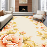Ultra Soft Area Rug, Non Slip, Stain Resistant, Washable Area Rugs for Living Room, Bedroom, Dawn Bloom Area Floral Subtle Elegance(Beige)
