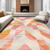 Ultra Soft Area Rug, Non Slip, Stain Resistant, Washable Area Rugs for Living Room, Bedroom, Peach Fusion: Modern, Abstract Rug(Pink)
