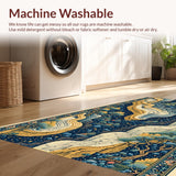 Ultra Soft Area Rug, Non Slip, Stain Resistant, Washable Area Rugs for Living Room, Bedroom, Colorful Tibetan Tiger Living Room Non-Slip Rug(Blue)