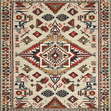 Ultra Soft Area Rug, Non Slip, Stain Resistant, Washable Area Rugs for Living Room, Bedroom, Elegant Tribal Geometric Fusion(Beige)