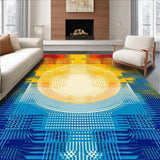 Ultra Soft Area Rug, Non Slip, Stain Resistant, Washable Area Rugs for Living Room, Bedroom, Vivid Abstract Fractal Area for Artistic Interiors(Yellow)