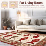 Ultra Soft Area Rug, Non Slip, Stain Resistant, Washable Area Rugs for Living Room, Bedroom, Charming Nautical Fish Illustration(White)