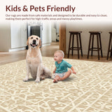 Beige Artistic Lattice Sophisticated Floor Covering(Beige)