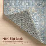 Ultra Soft Area Rug, Non Slip, Stain Resistant, Washable Area Rugs for Living Room, Bedroom, Rustic Natural Tiled Texture(Blue)