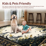 Ultra Soft Area Rug, Non Slip, Stain Resistant, Washable Area Rugs for Living Room, Bedroom, Stylish Animal Print Monochrome Design(Beige)