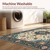 Ultra Soft Area Rug, Non Slip, Stain Resistant, Washable Area Rugs for Living Room, Bedroom, Soft Earthy Paisley Aesthetic(Ivory)