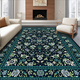 Ultra Soft Area Rug, Non Slip, Stain Resistant, Washable Area Rugs for Living Room, Bedroom, Bold Colorful Ogee Pattern(Blue)
