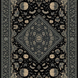 Ultra Soft Area Rug, Non Slip, Stain Resistant, Washable Area Rugs for Living Room, Bedroom, Dark Elegant Abstract Motif(Black)