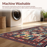 Ultra Soft Area Rug, Non Slip, Stain Resistant, Washable Area Rugs for Living Room, Bedroom, Seasonal Spring Mushroom Decorative Rug for Entryway(Blue)