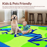 Ultra Soft Area Rug, Non Slip, Stain Resistant, Washable Area Rugs for Living Room, Bedroom, Chic Cartoon Animal Bath Decor(Blue)