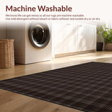 Ultra Soft Area Rug, Non Slip, Stain Resistant, Washable Area Rugs for Living Room, Bedroom, Contemporary Checkered Earthy Tones(Brown)