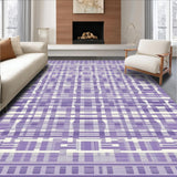 Ultra Soft Area Rug, Non Slip, Stain Resistant, Washable Area Rugs for Living Room, Bedroom, Vibrant Rustic Diamond Arrangement(Purple)