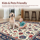 Ultra Soft Area Rug, Non Slip, Stain Resistant, Washable Area Rugs for Living Room, Bedroom, Whimsical Distressed Flower Arrangement(Ivory)