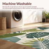 Ultra Soft Area Rug, Non Slip, Stain Resistant, Washable Area Rugs for Living Room, Bedroom, Soft Khaki Nature Pattern(Green)