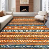 Ultra Soft Area Rug, Non Slip, Stain Resistant, Washable Area Rugs for Living Room, Bedroom, Modern Ethnic Tiled Design(Orange)