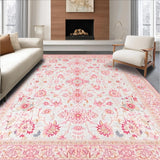 Ultra Soft Area Rug, Non Slip, Stain Resistant, Washable Area Rugs for Living Room, Bedroom, Tranquil Dreamy Soft Petal Pattern(White)