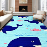 Ultra Soft Area Rug, Non Slip, Stain Resistant, Washable Area Rugs for Living Room, Bedroom, Joyful Underwater Adventure Pattern(Blue)
