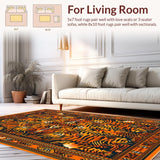 Ultra Soft Area Rug, Non Slip, Stain Resistant, Washable Area Rugs for Living Room, Bedroom, Creative Jungle Vibe Accent(Orange)