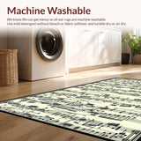 Ultra Soft Area Rug, Non Slip, Stain Resistant, Washable Area Rugs for Living Room, Bedroom, Eclectic Vintage Music Notes Motif(Black)
