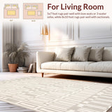 Ivory & Beige Modern Echoing Geometric for Decor(Beige)