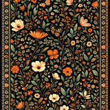 Ultra Soft Area Rug, Non Slip, Stain Resistant, Washable Area Rugs for Living Room, Bedroom, Whimsical Butterfly and Flower Theme(Black)