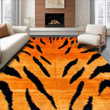 Ultra Soft Area Rug, Non Slip, Stain Resistant, Washable Area Rugs for Living Room, Bedroom, Vibrant Exotic Patterned Textiles(Orange)